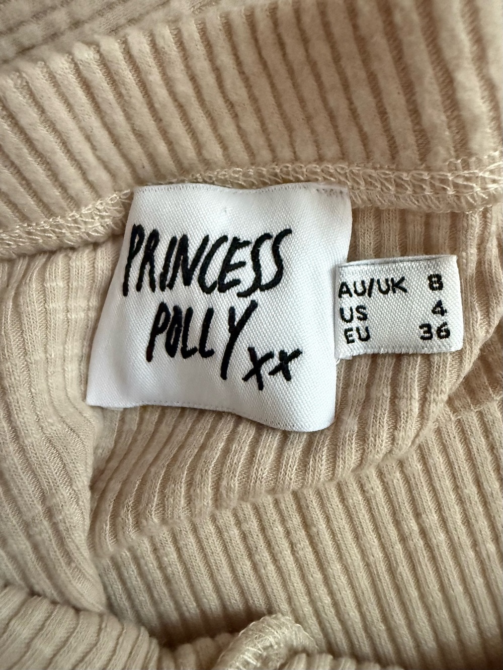 NWOT Princess Polly Cream Ribbed Maxi Skirt - Stylish Everyday Wear - Picture 2 of 2